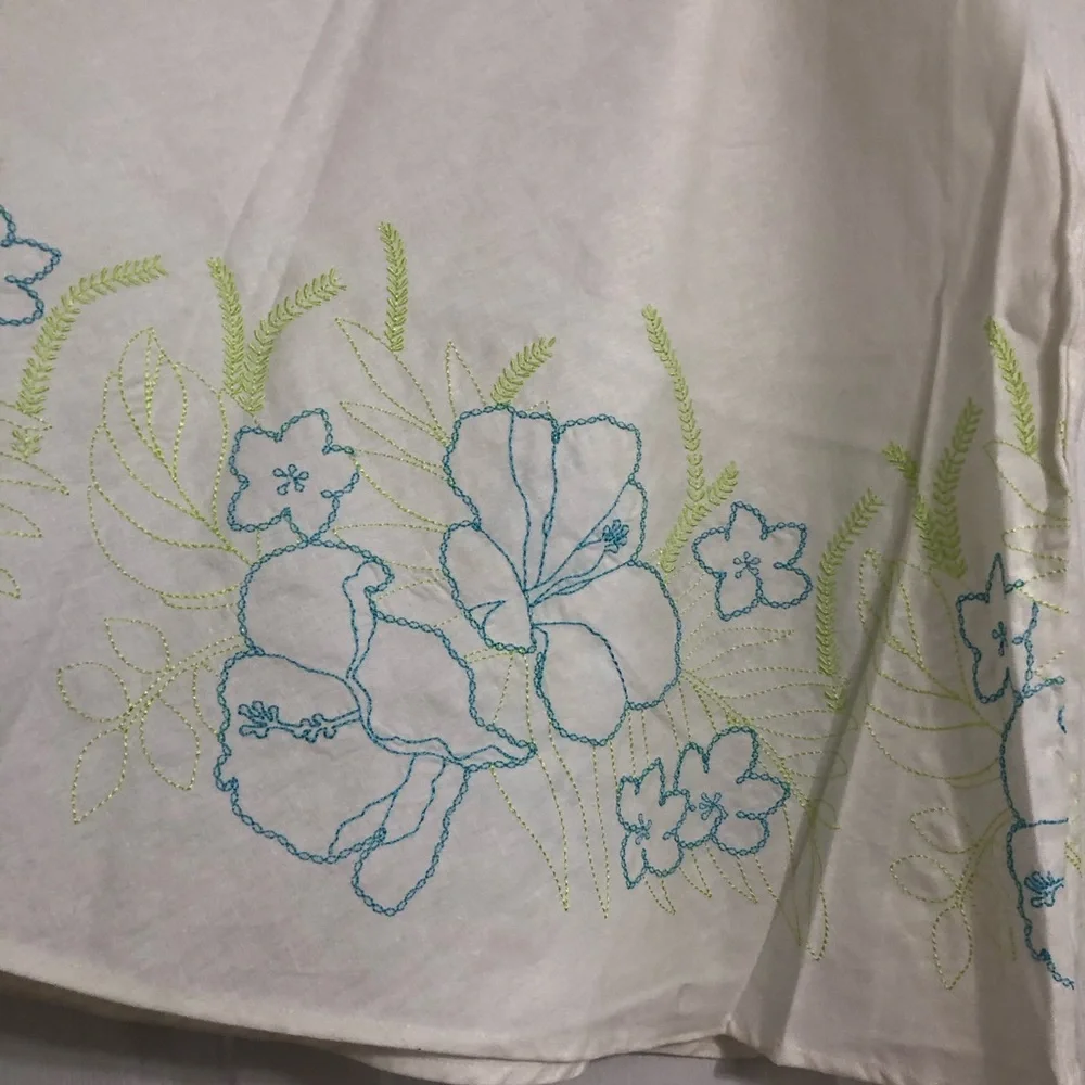 Vintage NWT George linen rayon 90s Y2K floral embroidered skirt New size‎ 18